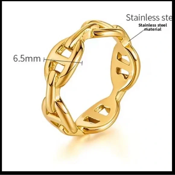 Gold Gucci chain link mariner ring - Picture 5 of 6